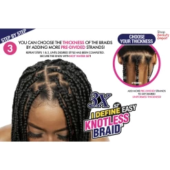 Afri-Naptural: 3X I-Define Easy Knotless Braid 52" (BRD308) -Wig Care Shop afri naptural braiding hair afri naptural 3x i define easy knotless braid 52 brd308 14521059835990