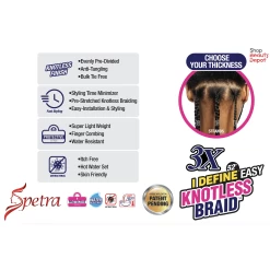 Afri-Naptural: 3X I-Define Easy Knotless Braid 52" (BRD308) -Wig Care Shop afri naptural braiding hair afri naptural 3x i define easy knotless braid 52 brd308 14521093062742