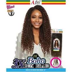 Afri-Naptural: 3X BOHO BOX BRAID 18" (BOX312) 3 Afri-Naptural: 3X BOHO BOX BRAID 18" (BOX312) -Wig Care Shop afri naptural crochet hair afri naptural 3x boho box braid 18 box312 31658844684374