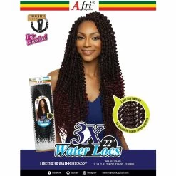 Afri-Naptural: 3X Water Locs 22" -Wig Care Shop afri naptural crochet hair afri naptural 3x water locs 22 28760196546646