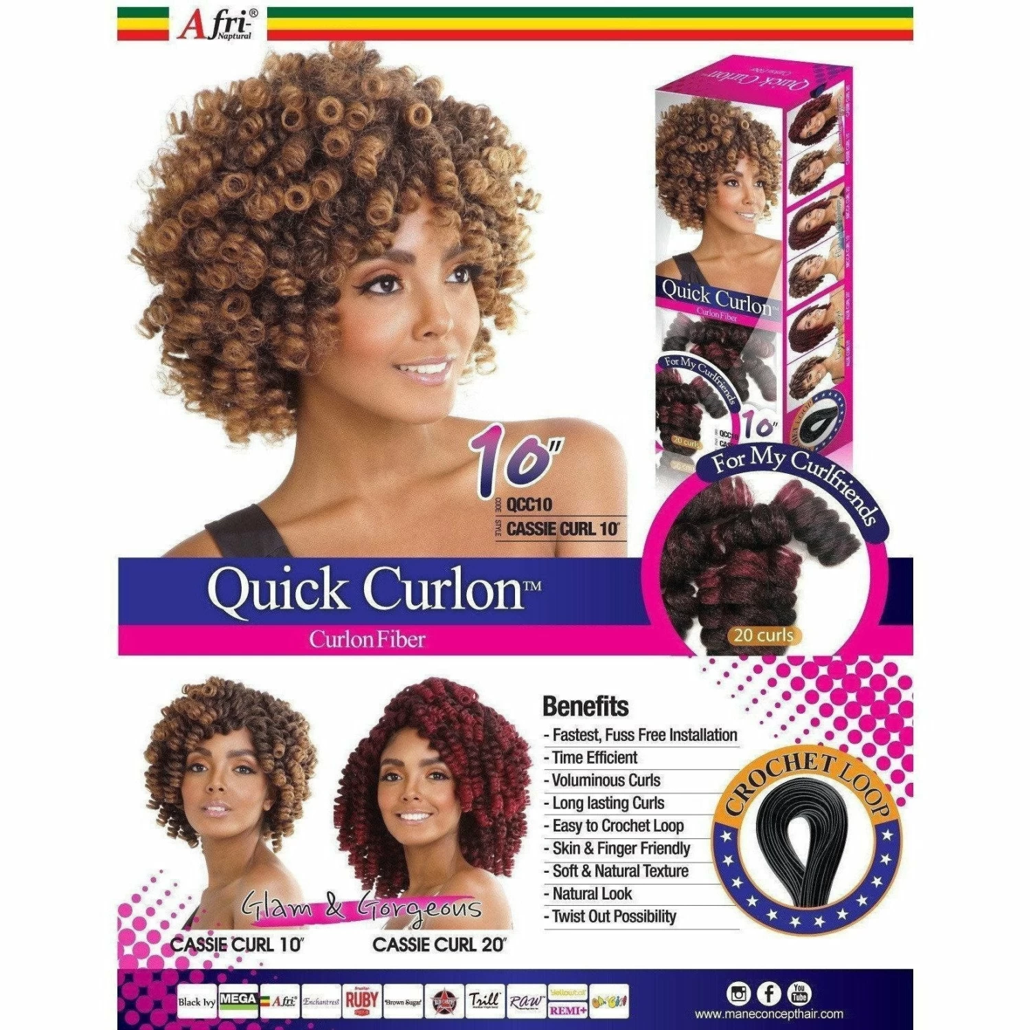 Afri-Naptural® Quick Curlon CASSIE CURL 10” (QCC10) - FINAL SALE Afri-Naptural® Quick Curlon CASSIE CURL 10” (QCC10) - FINAL SALE -Wig Care Shop afri naptural crochet hair afri naptural quick curlon cassie curl 10 qcc10 28784146382934