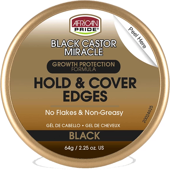 African Pride: Black Castor Miracle- Hold & Cover Edges Black 2.25oz African Pride: Black Castor Miracle- Hold & Cover Edges Black 2.25oz -Wig Care Shop african pride hair care african pride black castor miracle hold cover edges black 2 25oz 15187928678486