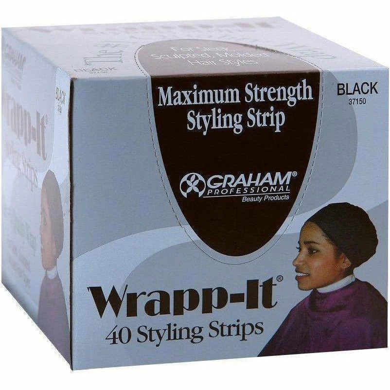 Wrapp-It: Maximum Strength Styling Strip 40 Count - Black Wrapp-It: Maximum Strength Styling Strip 40 Count - Black -Wig Care Shop annie hair accessories wrapp it maximum strength styling strip 40 count black 28784529014870