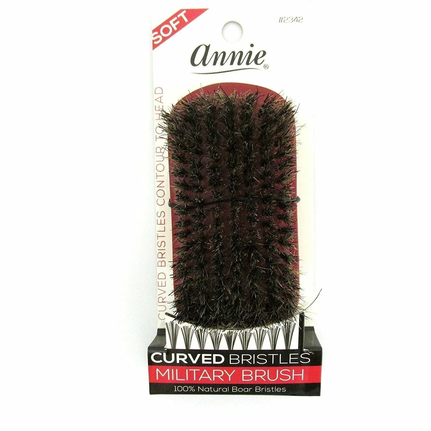 Annie: Soft Curved Bristles Military Brush #2342 Annie: Soft Curved Bristles Military Brush #2342 -Wig Care Shop annie salon tools annie soft curved bristles military brush 2342 2507495276658