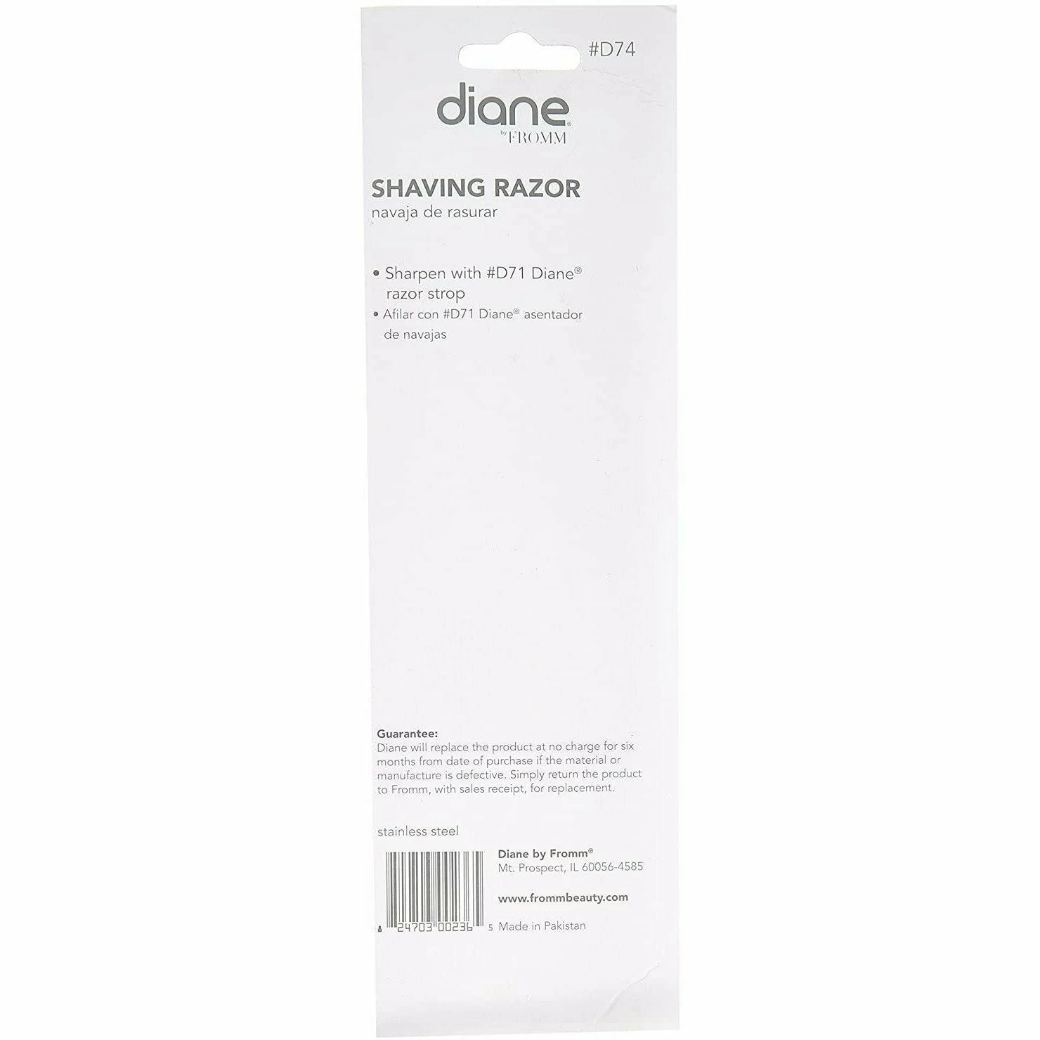 Diane: Professional Straight Razor with Stainless Steel Handle #D74 Diane: Professional Straight Razor With Stainless Steel Handle #D74 -Wig Care Shop diane hair accessories diane professional straight razor with stainless steel handle d74 14697399877718