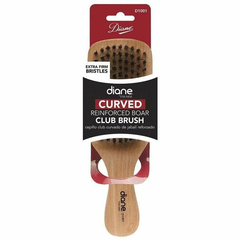 Diane: Hard Curved Reinforced Boar Club Wave Brush #D1001 Diane: Hard Curved Reinforced Boar Club Wave Brush #D1001 -Wig Care Shop diane salon tools diane hard curved reinforced boar club wave brush d1001 15406932820054