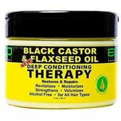 Eco Style: Black Castor & Flaxseed Oil Deep Conditioning Therapy 12oz