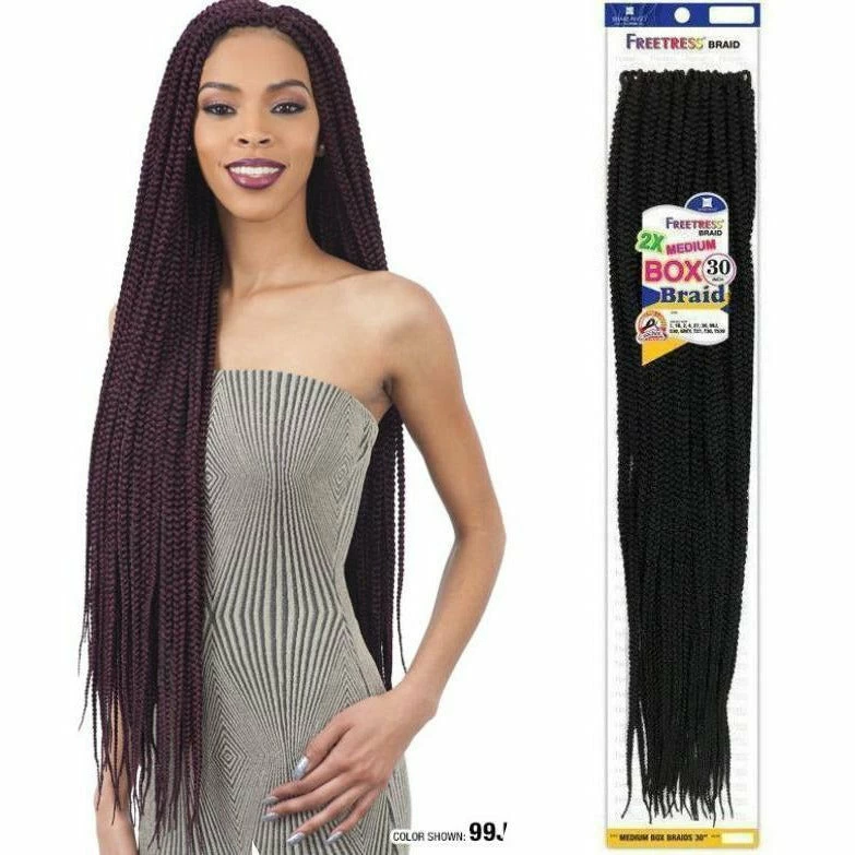 FreeTress: 2X Medium Box Braid 30" Crochet Braids FreeTress: 2X Medium Box Braid 30" Crochet Braids -Wig Care Shop freetress crochet hair freetress 2x medium box braid 30 crochet braids 28825516114006