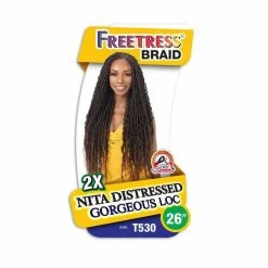 FreeTress: 2X Nita Distressed Gorgeous Loc 26'' Crochet Braids -Wig Care Shop freetress crochet hair freetress 2x nita distressed gorgeous loc 26 28578852110422