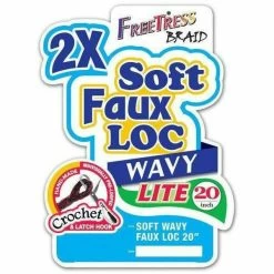 FreeTress: 2X Soft Wavy Faux Loc 20" Crochet Braids 5 FreeTress: 2X Soft Wavy Faux Loc 20" Crochet Braids -Wig Care Shop freetress crochet hair freetress 2x soft wavy faux loc 20 crochet braids 28539082506326