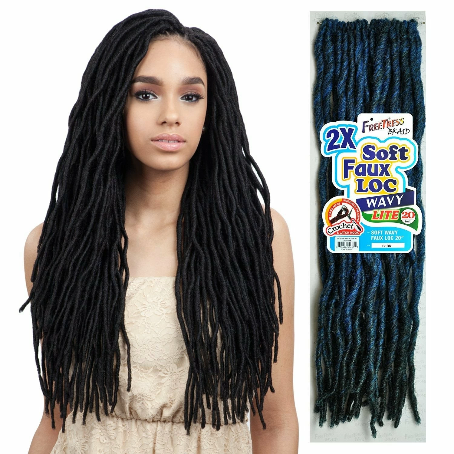 FreeTress: 2X Soft Wavy Faux Loc 20" Crochet Braids FreeTress: 2X Soft Wavy Faux Loc 20" Crochet Braids -Wig Care Shop freetress crochet hair freetress 2x soft wavy faux loc 20 crochet braids 29112838586454