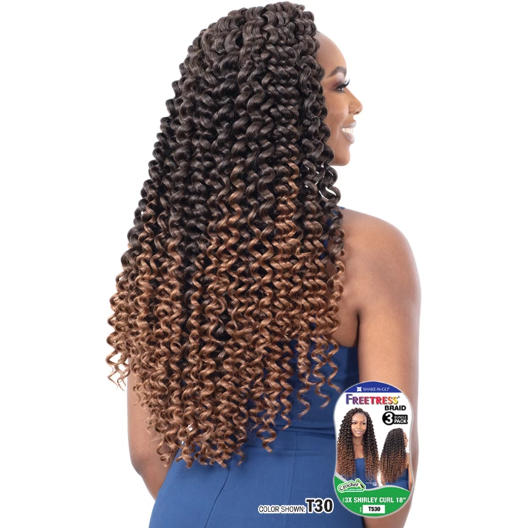FreeTress: 3X Shirley Curl 18" Crochet Braids - FINAL SALE FreeTress: 3X Shirley Curl 18" Crochet Braids - FINAL SALE -Wig Care Shop freetress crochet hair freetress 3x shirley curl 18 crochet braids 28272689840214