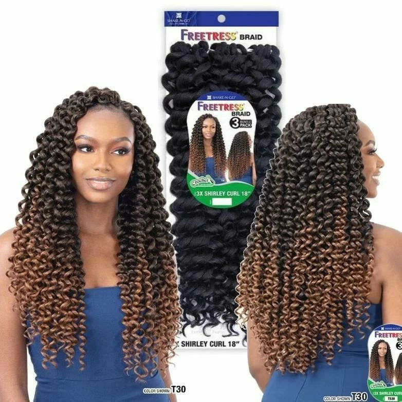 FreeTress: 3X Shirley Curl 18" Crochet Braids - FINAL SALE FreeTress: 3X Shirley Curl 18" Crochet Braids - FINAL SALE -Wig Care Shop freetress crochet hair freetress 3x shirley curl 18 crochet braids 29107265896534
