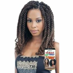 FreeTress: Equal Cuban Twist Braid 12" Synthetic Hair Double Strand Style 3 FreeTress: Equal Cuban Twist Braid 12" Synthetic Hair Double Strand Style -Wig Care Shop freetress crochet hair freetress cuban twist 12 crochet braids 28290285862998
