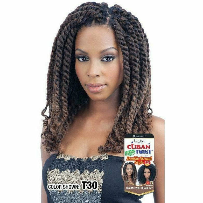 FreeTress: Equal Cuban Twist Braid 12" Synthetic Hair Double Strand Style FreeTress: Equal Cuban Twist Braid 12" Synthetic Hair Double Strand Style -Wig Care Shop freetress crochet hair freetress cuban twist 12 crochet braids 28290285862998