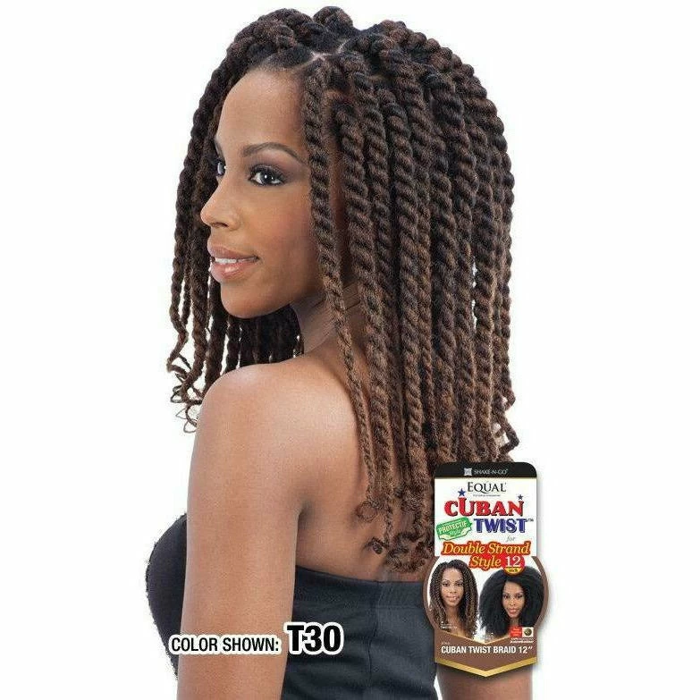 FreeTress: Equal Cuban Twist Braid 12" Synthetic Hair Double Strand Style FreeTress: Equal Cuban Twist Braid 12" Synthetic Hair Double Strand Style -Wig Care Shop freetress crochet hair freetress cuban twist 12 crochet braids 28290285895766