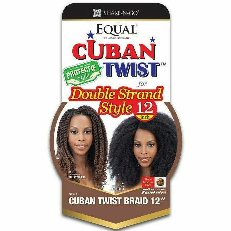 FreeTress: Equal Cuban Twist Braid 12" Synthetic Hair Double Strand Style FreeTress: Equal Cuban Twist Braid 12" Synthetic Hair Double Strand Style -Wig Care Shop freetress crochet hair freetress cuban twist 12 crochet braids 28290285928534