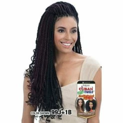 FreeTress: Equal Cuban Twist Braid 24" Synthetic Hair Double Strand Style -Wig Care Shop freetress crochet hair freetress equal cuban twist braid 24 synthetic hair double strand style 28744063451222