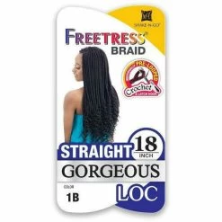 FreeTress: Straight Gorgeous Loc 18'' Crochet Braids -Wig Care Shop freetress crochet hair freetress straight goddess loc 18 28502309109846
