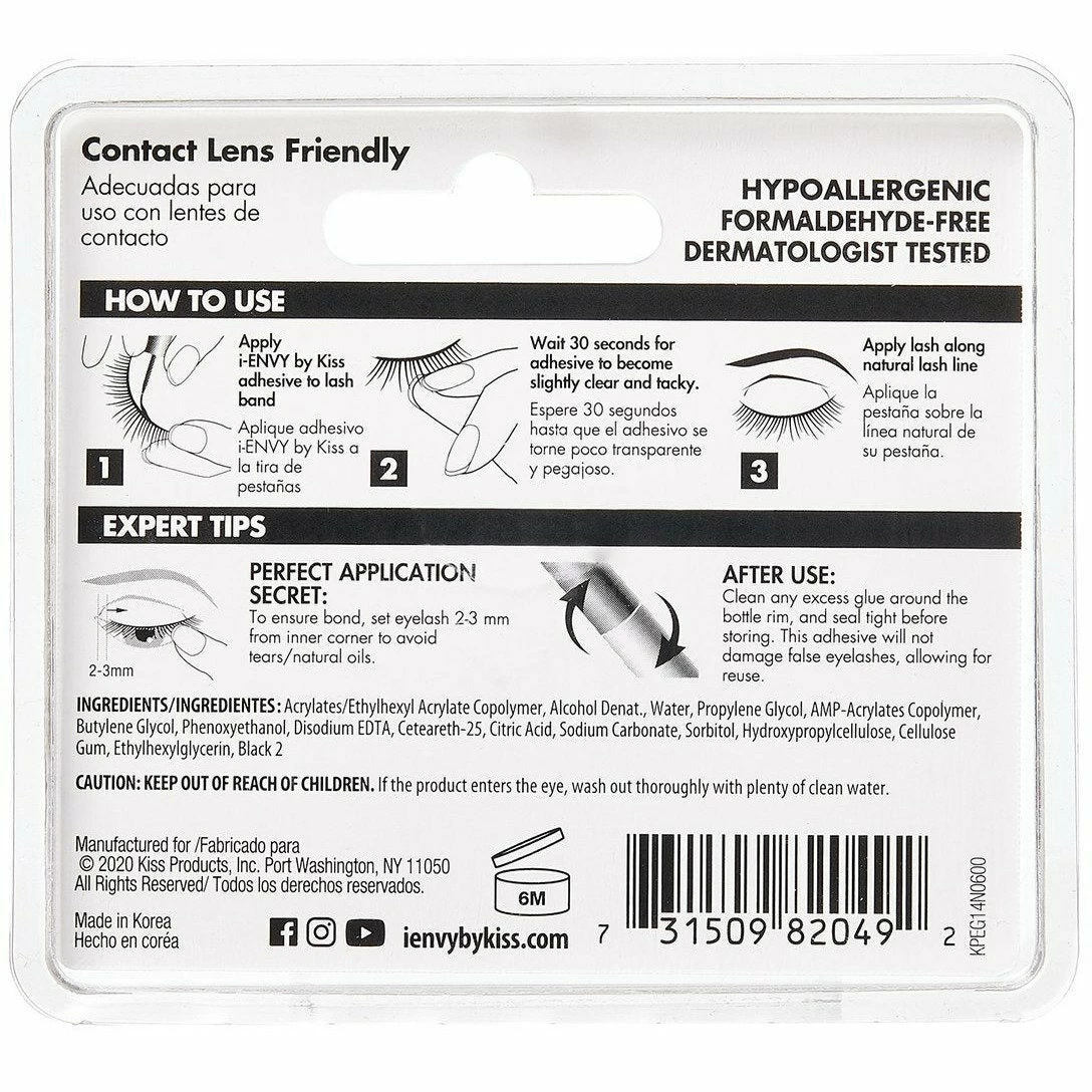 KISS: i ENVY 3D Super Strong Hold Brush on Strip Lash Adhesive KISS: I ENVY 3D Super Strong Hold Brush On Strip Lash Adhesive -Wig Care Shop kiss professional eyelashes kiss i envy 3d super strong hold brush on strip lash adhesive 14699103322198