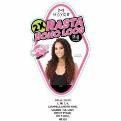 Mayde Beauty: 2x Rasta Boho Locs - FINAL SALE -Wig Care Shop mayde beauty crochet hair mayde beauty 2x rasta boho locs 15994710523990