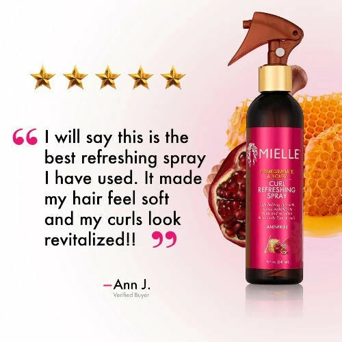 Mielle Pomegranate & Honey Curl Refreshing Spray Mist 8oz Mielle Pomegranate & Honey Curl Refreshing Spray Mist 8oz -Wig Care Shop mielle organics hair care mielle pomegranate honey curl refreshing spray mist 8oz 30568747302998