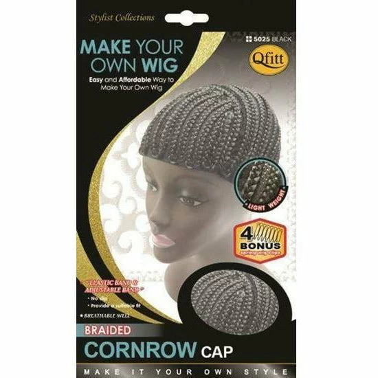 QFITT: Braided Cornrow Cap #5025 QFITT: Braided Cornrow Cap #5025 -Wig Care Shop qfitt hair accessories qfitt braided cornrow cap 5025 15624602058838
