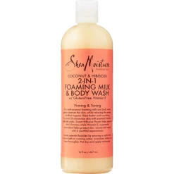 Shea Moisture: Coconut & Hibiscus Foaming Milk & Body Wash 16oz