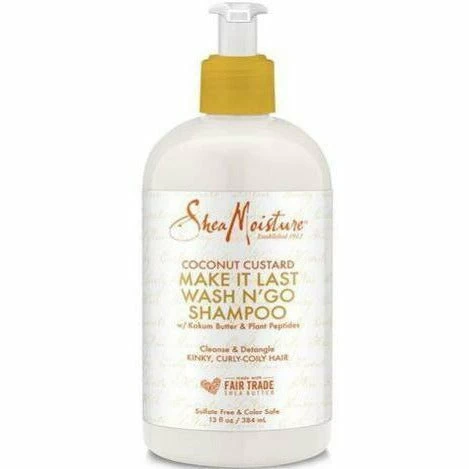 Shea Moisture: Coconut Custard Make It Last Wash N' Go Shampoo 13oz Shea Moisture: Coconut Custard Make It Last Wash N' Go Shampoo 13oz -Wig Care Shop shea moisture hair care shea moisture coconut custard make it last wash n go shampoo 13oz 14066005049430