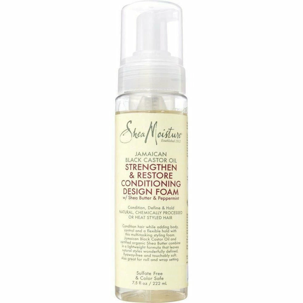 Shea Moisture: Jamaican Black Castor Oil Strengthen & Restore Conditioning Design Foam 7.5oz Shea Moisture: Jamaican Black Castor Oil Strengthen & Restore Conditioning Design Foam 7.5oz -Wig Care Shop shea moisture hair care shea moisture jamaican black castor oil strengthen restore conditioning design foam 7 5oz 14614061088854