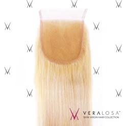 Vera Losa™ Pre-Bleached 4x4 Swiss Lace Closure - Straight #613 -Wig Care Shop vera losa virgin human hair 14 613 vera losa pre bleached 4x4 swiss lace closure straight 613 4484451991638