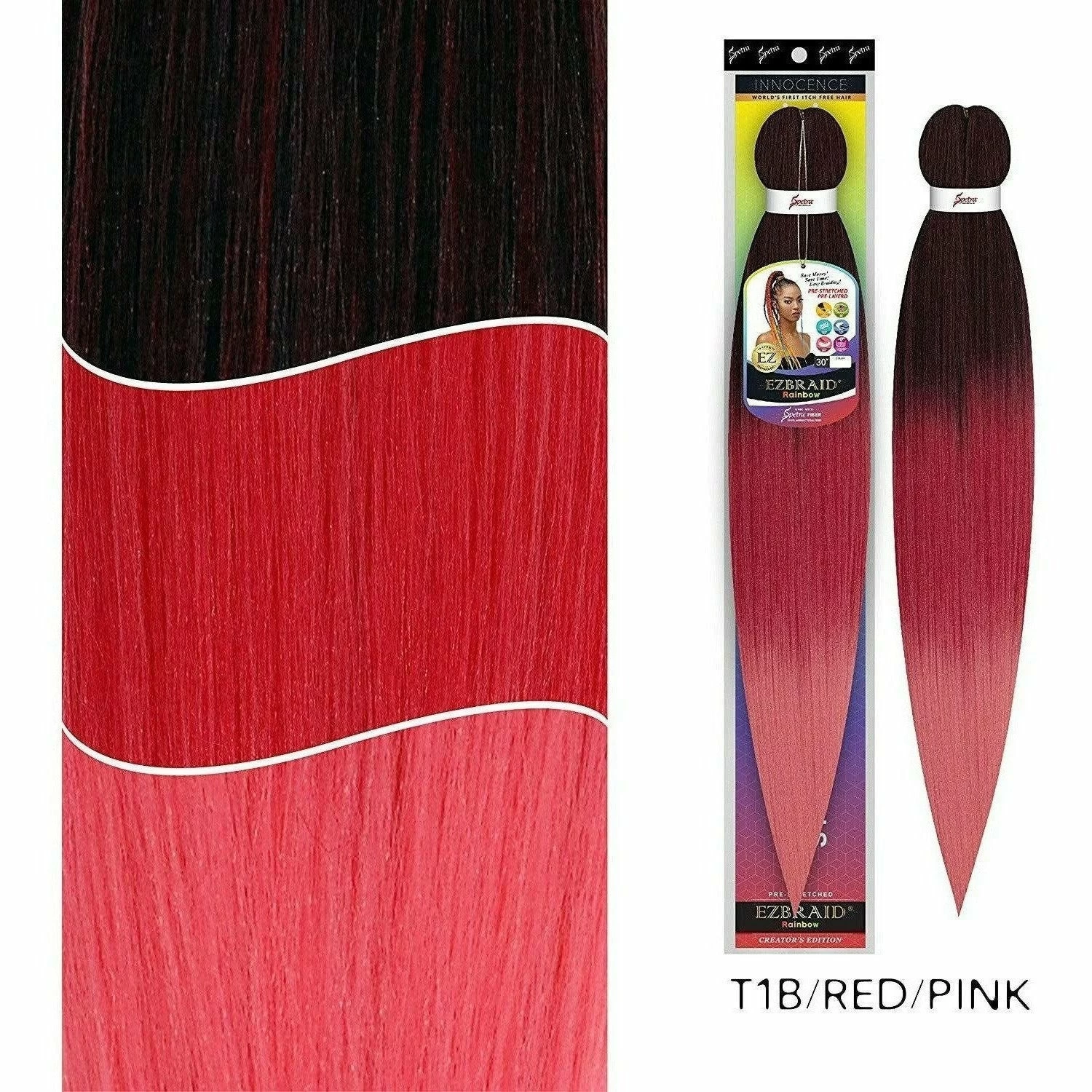 Spetra: Rainbow EZ Braid 30" (Pre-Stretched) Spetra: Rainbow EZ Braid 30" (Pre-Stretched) -Wig Care Shop vivica fox braiding hair t1b red pink spetra rainbow ez braid 30 pre stretched 28796715827286